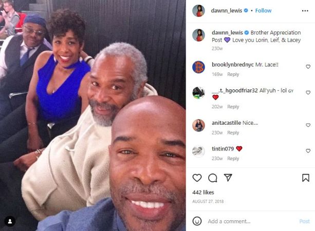 Dawnn Lewis with her brothers Lorin Lewis, Leif Lewis and Lacey Lewis. 